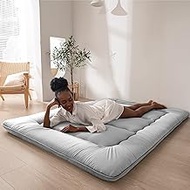 MAXYOYO Japanese Floor Mattress, Futon Mattress, Thick Day Bed, Futon Roll Up Guest Mattress, Thick Sleeping Mat, Foldable Tatami Mat, Floor Lounger, Bed Couches and Sofas, Grey, Queen
