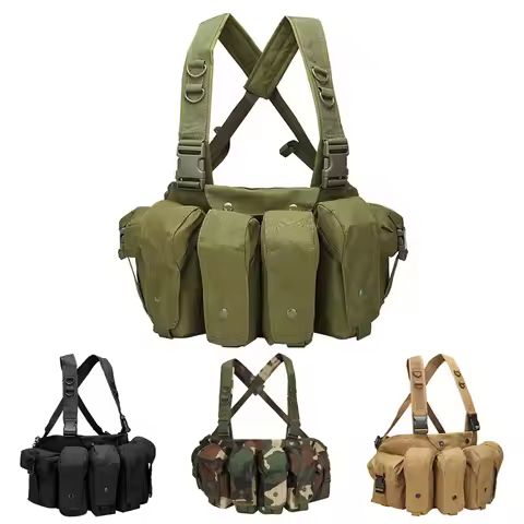 AK Chest Rig Vest AK 47 Magazine Pouch Airsoft Paintball Equipment Outdoor Sports Training Hunting P