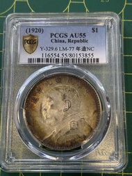 C71袁大頭9年黑五彩-AU55