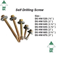 (10Pcs) Skru Bumbung Self Drilling Screw besi Bumbung MK Hex Self Drilling Screw