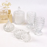 The Craft Decor Glassware Sugar Bowl Door Gift | Balang Bekas Jar Kaca | Goodies Wedding Party | Kahwin Souvenir