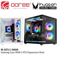 INVASION M-ATX C-8000 TG GAMING CASE WITH 5 PCI EXPANSION SLOTS - PC MATX CASING - BLACK , WHITE - C