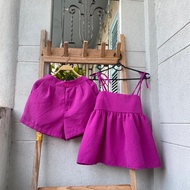2hand purple set, waist 56 to 66cm, length 33cm, code 302