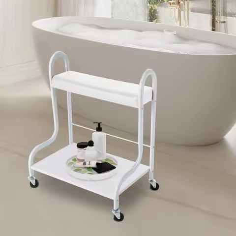 Durable Salon Trolley with 220.46 lbs Capacity, Multi-Functional Design for Foot Bathtub and Manicur