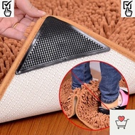 MBR 4Pcs/lot Triangle Reusable Anti-skid Rubber Mat Washable Rug Gripper Stopper Black Corner Pad St