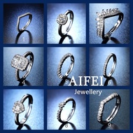 Silver 925 Original Ring For Women Cincin Perak Perempuan S925 Adjustable Couple Rings Diamond Jewellery