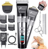 Gimars 2-in-1 Dog Clipper with Dog Trimmer, 7000 rpm Quiet Dog Clippers Set, USB Rechargeable Wirele