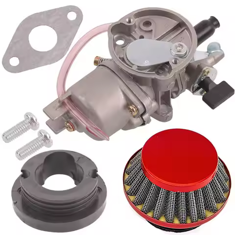 2 Stroke Carb Carburetor with Pod Air Filter Manifold Inlet Pipe for 43cc 47cc 49cc Air Cooled Mini