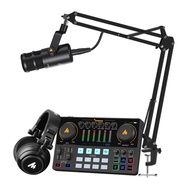 Maono AME2+PD100 Sound Card Dynamic Microphone Kit for Recording,Live Streaming