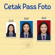 MERAH Print Pass Photo Edit Red Background Whitebiru 2x3 3x4 4x6