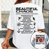 Katseye World Tour T-shirt Women Katseye Kpop Tee Shirt y2k Gabriela Katseye Beautiful Chaos Trackli