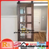 &lt; Fullset Barn Door Completed &gt; RR8G Sliding Barn door Full set- Pintu kaca | Solid Wood | Pintu Kayu | Pintu Murah