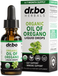 Oregano Oil Organic Liquid Drops - 6 Month Supply Oil of Oregano Drops Tincture Extract, Cleanse, De