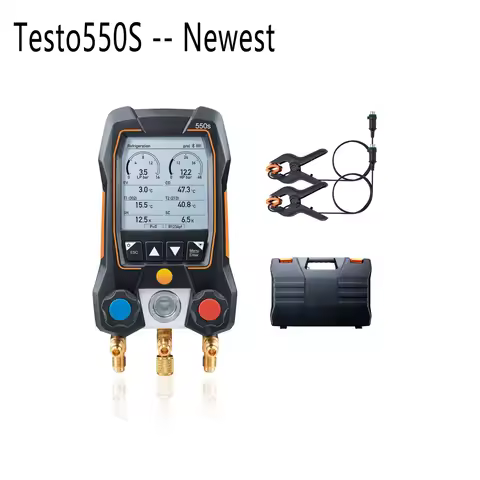 Testo 550S 549 Digital Manifold Gauge 2 Valves System for Hvac Air Conditioning Pressure Meter Tempe