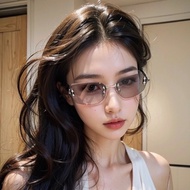 YK Hot Girl Style Frameless Sunglasses Women's High-End Small Frame Sunglasses Trendy Sunglasses 202