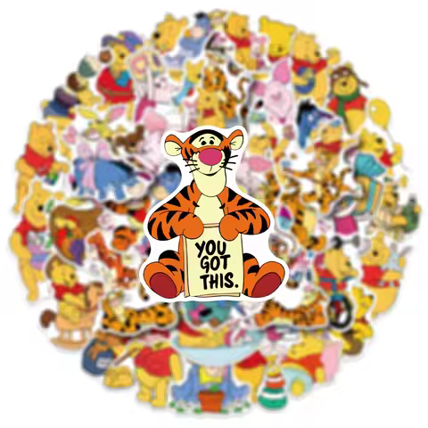 10/50PCS Pooh Bear Tigger‌ Disney Graffiti Stickers Funny Animation Cartoon Decal DIY Luggage Phone 