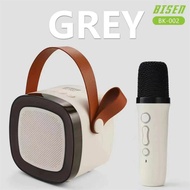 BISEN BK002 Bluetooth Speaker with mic Wireless Bluetooth Dual Microphone Karaoke Speaker 3D Stereo 