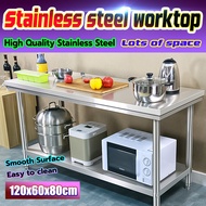 Kitchen table rack Kitchen island Stainless steel table top Meja dapur Table top kitchen Meja dapur 