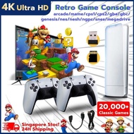 [SG Stock] 4K HD Video Game Console 64G Built-in 20000 +Games Retro handheld Game Stick Wireless Con
