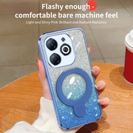 Softcase itel A80 Case Glitter Ring Magnetic Holder Casing Handphone