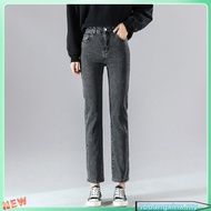 Str aight High Waist Jeans Women Plus Size Loose Denim Pants Casual Vintage