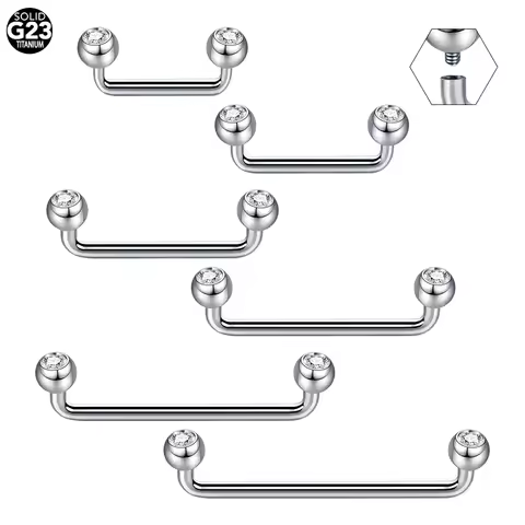 1/5PCS Titanium Dermal Surface Barbell PIERC Micro Dermal Piercing CZ Labret Internal Thread Micro D