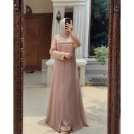 realpict gamis payet premium / gamis athaya dress / gamis import - mocca xl