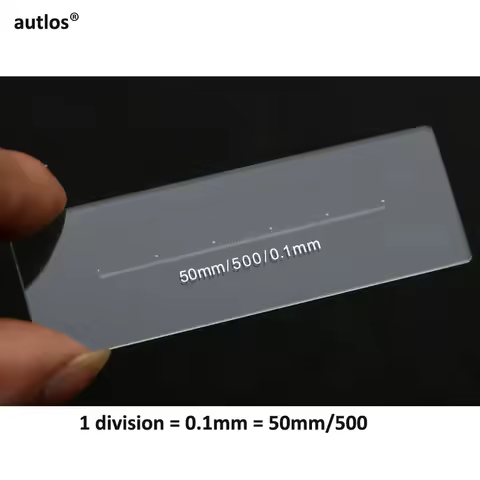974.T One-Axis Microscope Stage Micrometer DIV 0.1mm X Ruler 50mm Lab Slides Calibration Slide for a