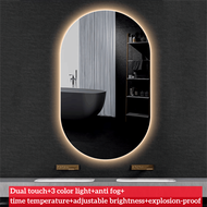 Intelligent Bathroom Mirror Elliptical Wall Mounted LED with Light Mirror for Makeup and Dressing Ba