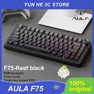 AULA F75 Mechanical Keyboard 2.4G Wireless/Bluetooth/Wired PBT RGB 75% Layout OEM Profile Gasket Cus