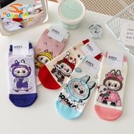 HOBIBEAR Children's socks, girls' socks, short tube socks, boat socks, cotton socks, cute patterns t