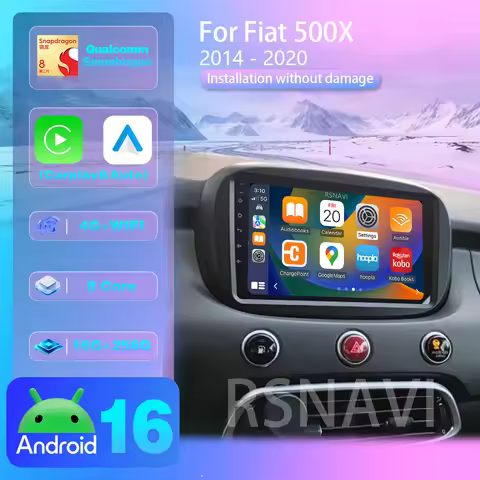 Android 16 For Fiat 500X 2014-2020 Carplay Auto Car Radio BT Multimedia Player Smart Autoradio Stere