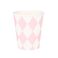 Diamond Pattern Cups (Set of 8) – Pink