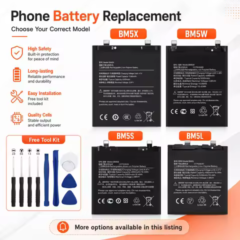 Replacement BM5L BM5S BM5W BM5X Battery for Xiaomi Redmi K60 K70 Pro K60 Ultra Mi 13T Pro K70E POCO 