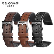 Suitable for Fossil Silicone Strap Men's Fs5237 Fs5132 Fs5241 Original Waterproof SweatProof Watch Bracelet 22mm