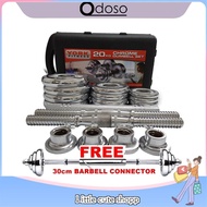 oocceehappinessODOSO Adjustable 20 KG Dumbbell Set and 30 CM Barbell Connector with Box