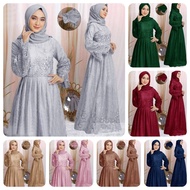 Z1 100% REAL PIC!! MAXY ARSY DRESS JUMBO M~XXL WEDDING GAMIS TILE EMBROIDERED PREMIUM BROCADE GAMIS 