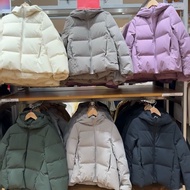 Uniqlo 24 ห้างสรรพสินค้าผู้หญิงใหม่สั้นห้องลองเสื้อผ้าไม่มีรอยต่อหนา Hooded เดียวกันลงเสื้อฤดูหนาวอบ