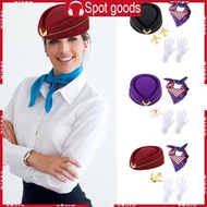 WIN Flight Attendant Costume Accessories Stewardess Outfit Flight Attendant Hat