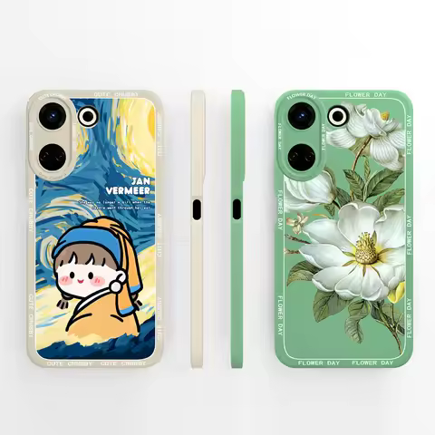 For Tecno Camon 20 Pro 4G 5G Cases Beautiful Flower Silicone Liquid Protective Senior Fashion For Te