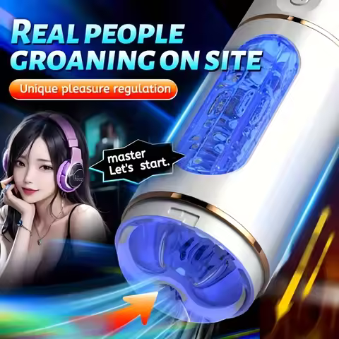 10 types of male masturbation toys, airplane cup, with 10 vibration modes - 4 languages (battery-pow