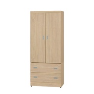 [特價]IHouse-米特 木心板雙門二抽衣櫃-3x6尺胡桃