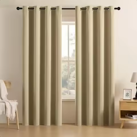 Blackout Curtains for Bedroom 84 inch Long 2 Panels Thermal Insulated Room Darkening Curtains with G