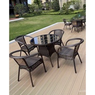 Combined Chair Tea Table Chair Rattan Chair Table Chair Outdoor Three-Piece Set Courtyard Leisure Ba
