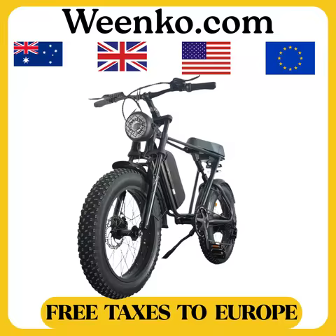 C91 1000W Electric Bike 48V 17.5Ah 20*4.0 Fat Tire 50km/h Mountain Beach Moped EBike Aluminum Alloy 