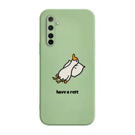 เคส Realme 6 Pro Case เคสการ์ตูนน่ารักเป็ดเคสซิลิโคนเหลว Flocking ฝาครอบโทรศัพท์ป้องกัน เคสโทรศัพท์