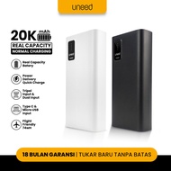 UNEED Powerbank Manabox 10000 20000 30000mAh Quick Charge 3.0 PD22.5w - Simple 20K mAh, Putih