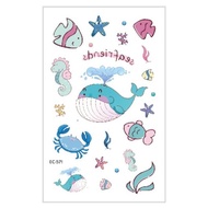 Sea whale tattoo sticker EC571 x2pack