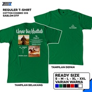 Kaos UMAR BIN KHATTAB THE CONQUEROR Katun Combed 30s Sablon DTF