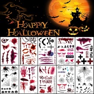 10PCS Halloween Tattoo Sticker Horror  Arm Waterproof Tattoo Sticker Scar Tattoo Sticker